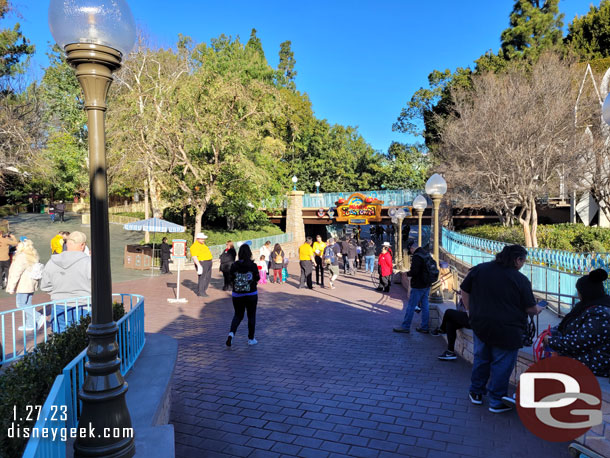 Mickey's Toontown is only accessible if/when your boarding group has been called.