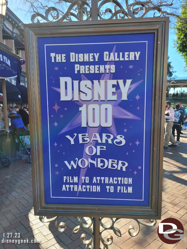 Time to visit the Disney100 Years of Wonder exhibit in the Disney Gallery.