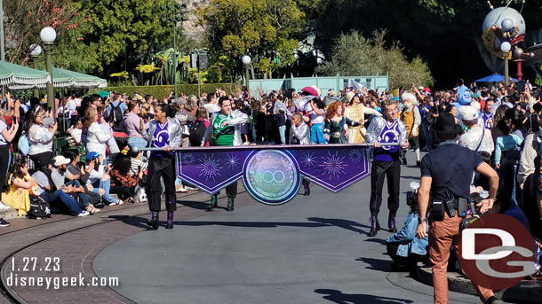 The 1:00pm Mickey and Friends Cavalcade started at it's small world today.