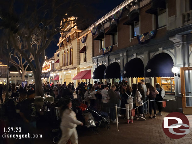 A queue was set up to meet Mickey Mouse