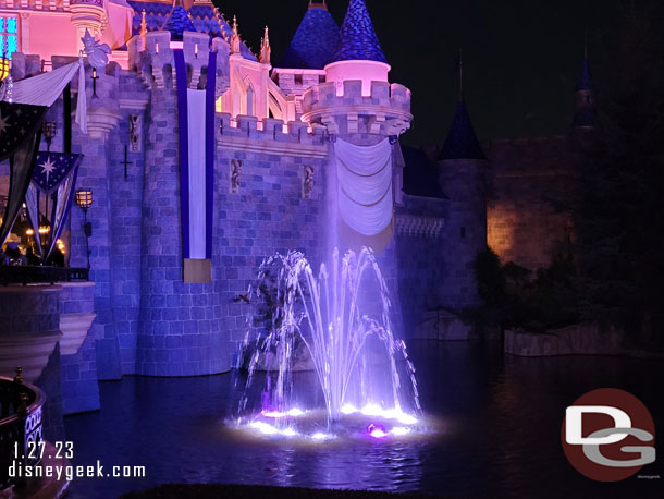 One of the new Disney100 fountains