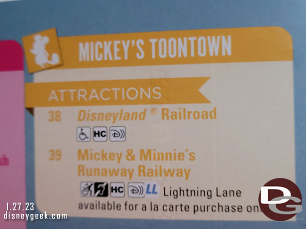 How the new attraction is listed.