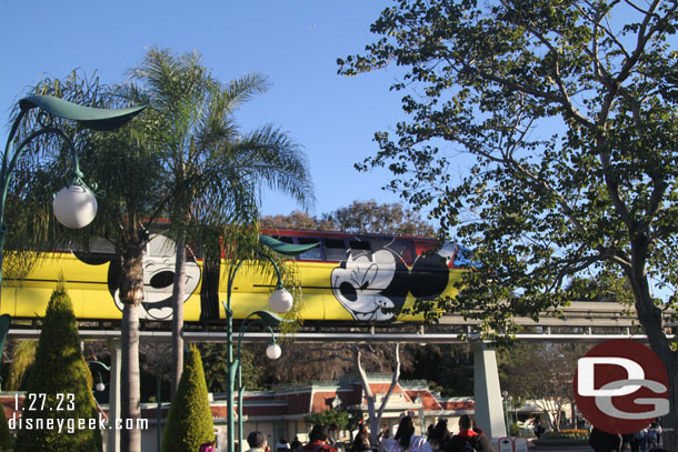 Monorail Red passing by.