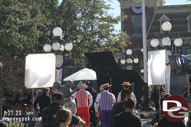 The Dapper Dans doing a walk through for their webcast performance.