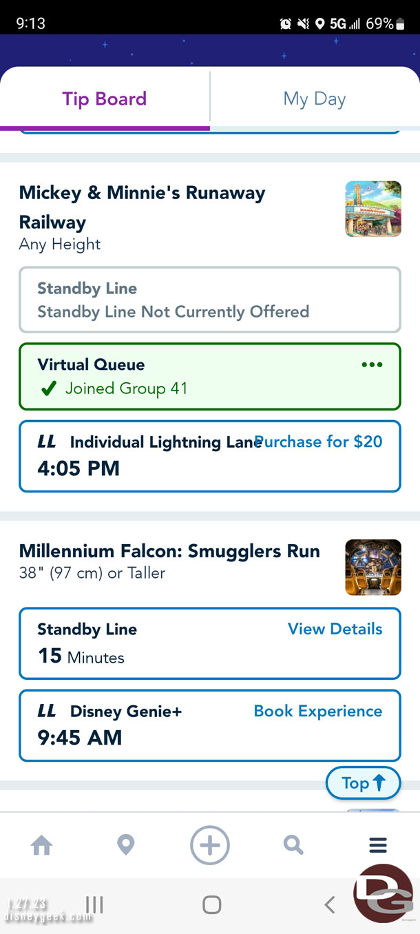 Interesting to note you could still purchase Individual Lightning Lane for mid afternoon an hour after park opening.