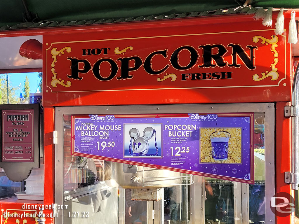 Disney100 popcorn bucket offerings