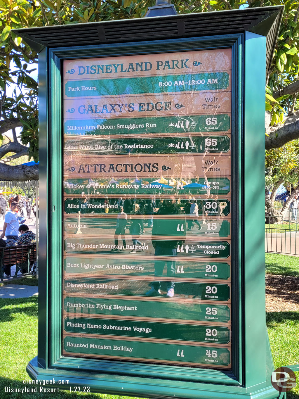 10:27am - Disneyland Wait times