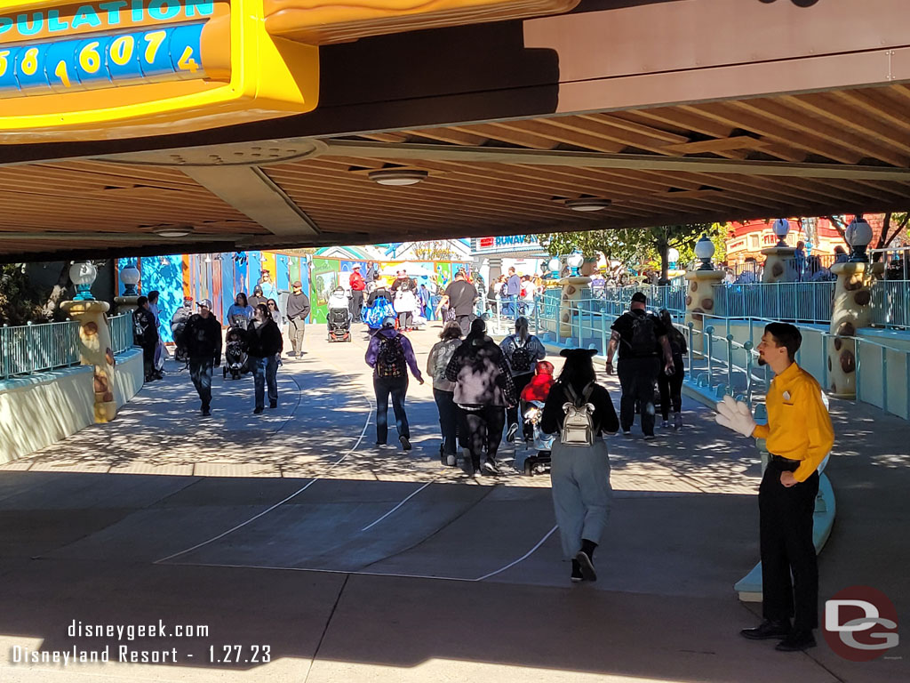 Hmm.. an extended queue set up all the way to the entrance.