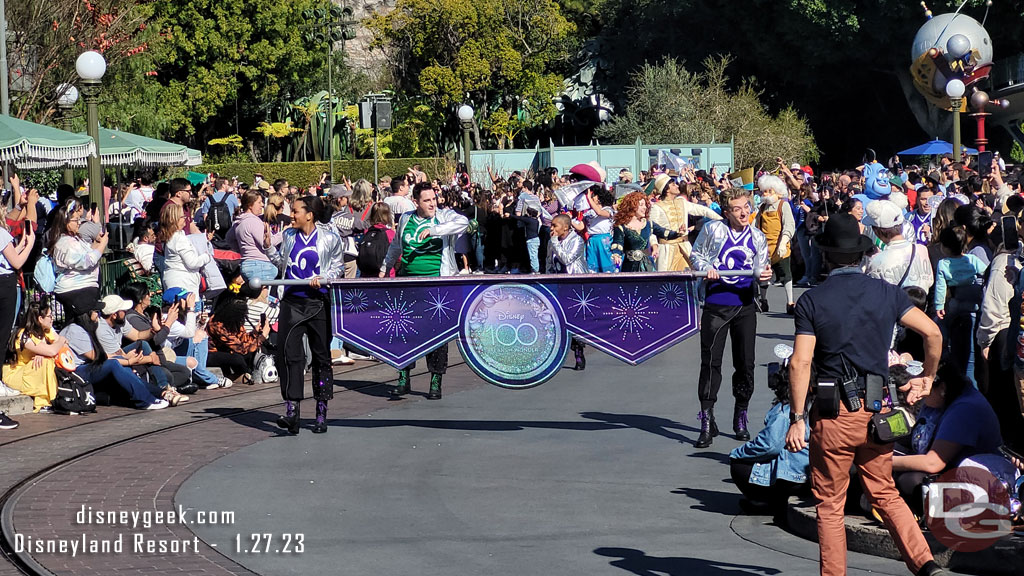 The 1:00pm Mickey and Friends Cavalcade started at it