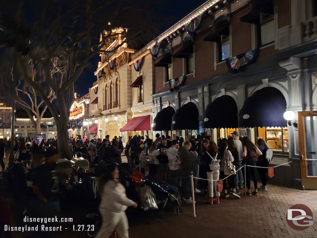 A queue was set up to meet Mickey Mouse