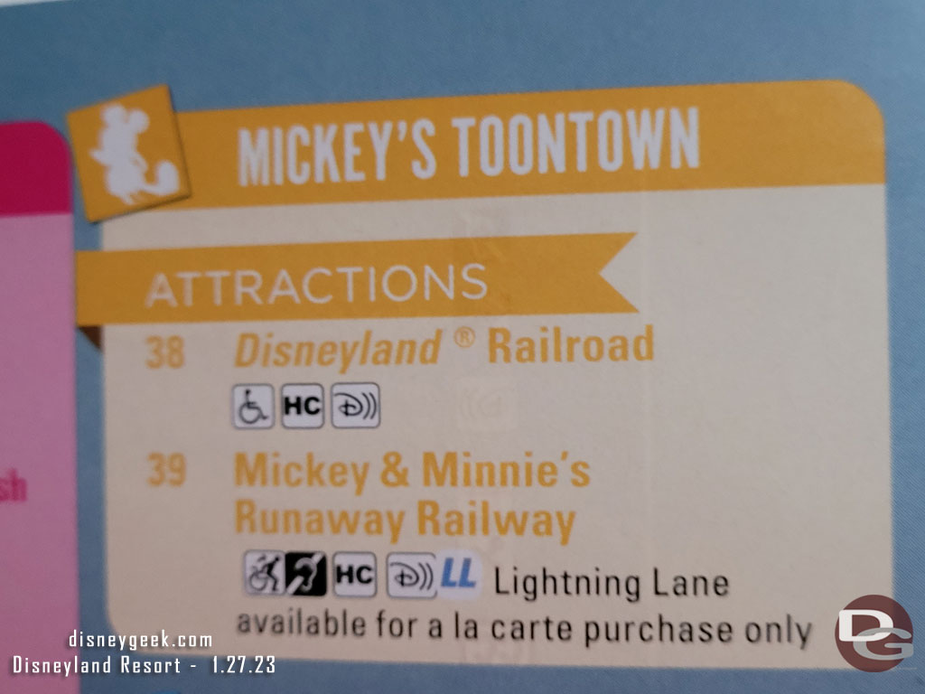 How the new attraction is listed.