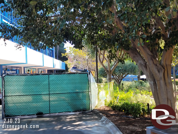 Pavement work underway by both the Fantasy and Adventure towers