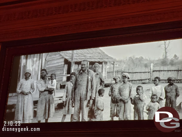 The video plays before Walt introduces Great Moments.  It is approximated 10 minutes long and gives some history about Frederick Douglas then his relationship with President Lincoln.