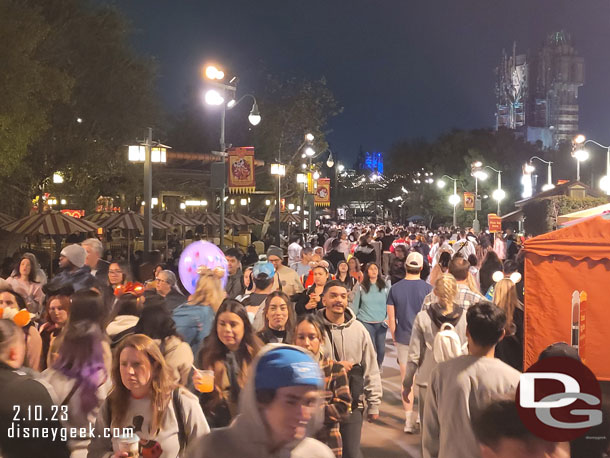 8:26pm - Disney California Adventure felt busy with guests at the Lunar New Year Celebration and World of Color