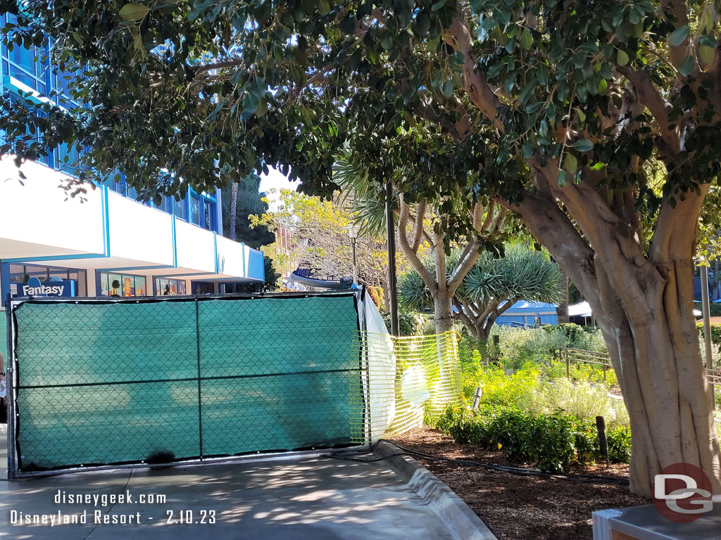 Pavement work underway by both the Fantasy and Adventure towers