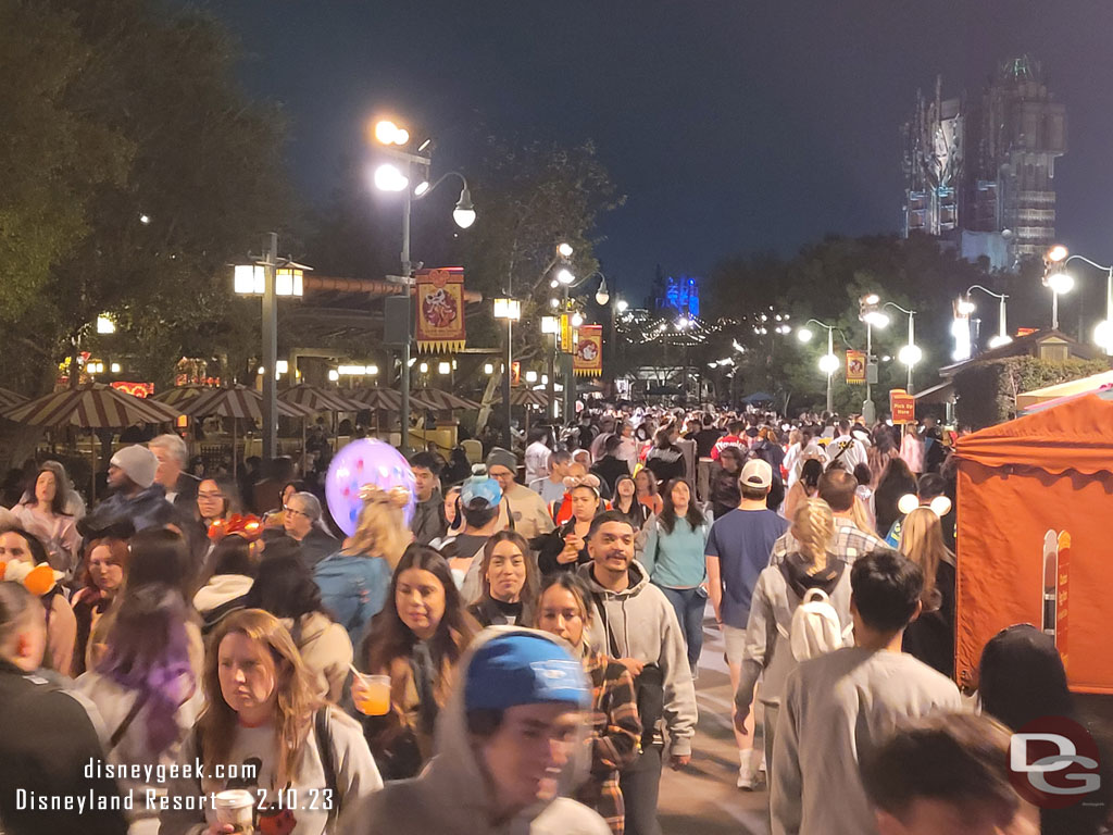 8:26pm - Disney California Adventure felt busy with guests at the Lunar New Year Celebration and World of Color