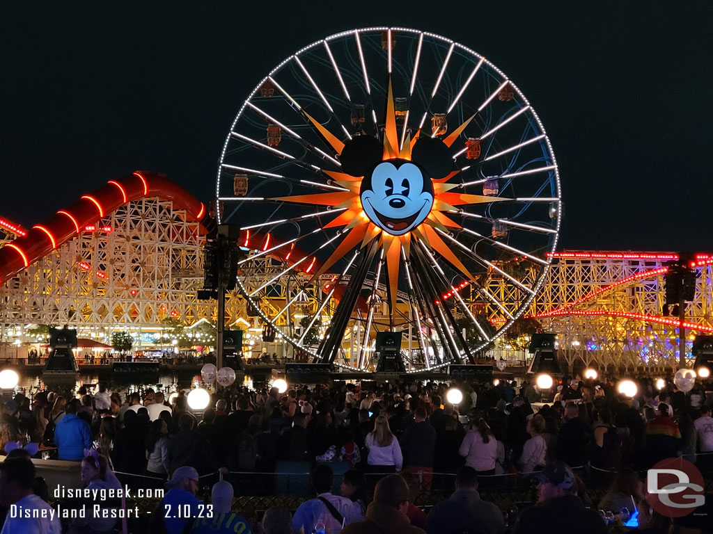 8:49pm - Found a spot and ready for my first viewing of World of Color - ONE.