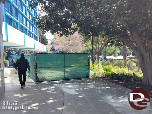 Pavement work still underway on the courtyard side