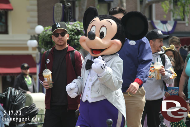 Mickey Mouse came strolling by while I was listening.