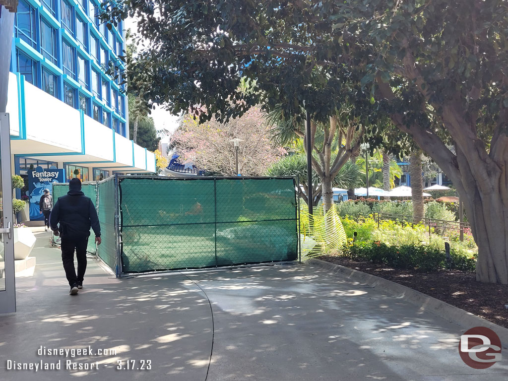 Pavement work still underway on the courtyard side