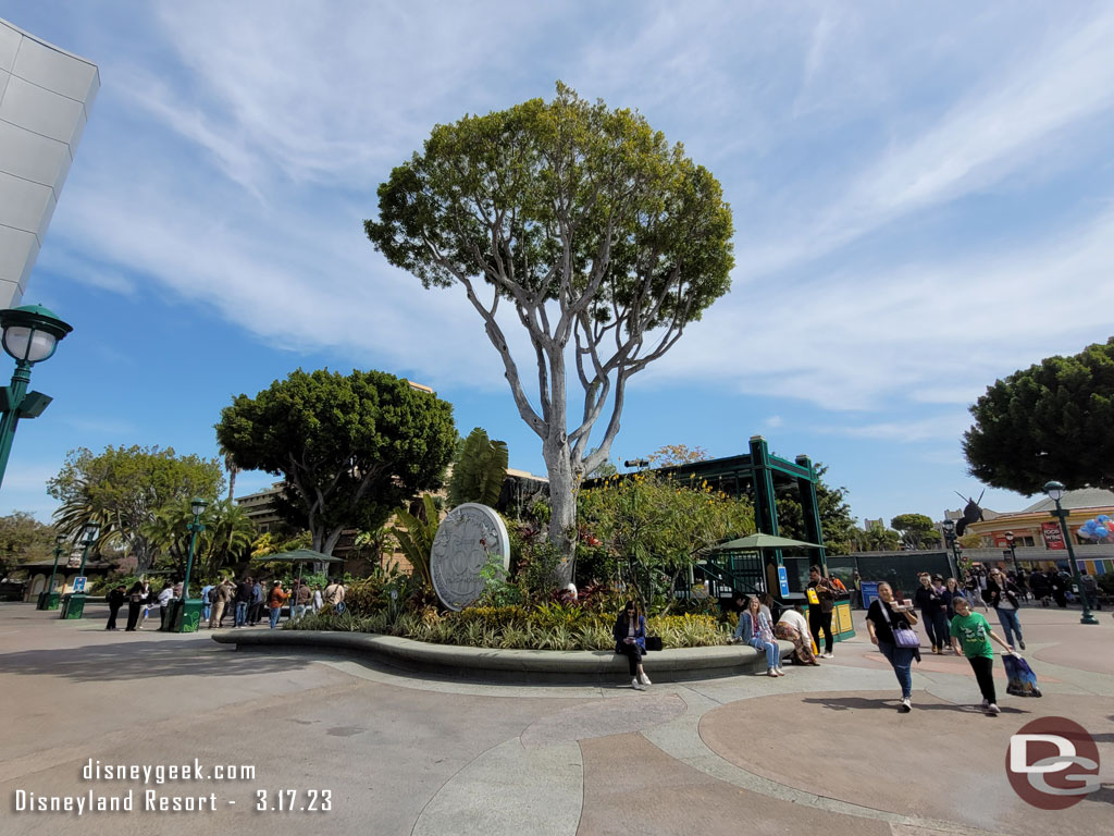 The annual Eggstravaganza is underway with 12 eggs hidden in Downtown Disney, Disneyland and Disney California Adventure.  So today as I roamed around I looked for the 36 eggs. Spotted one soon after passing through security.