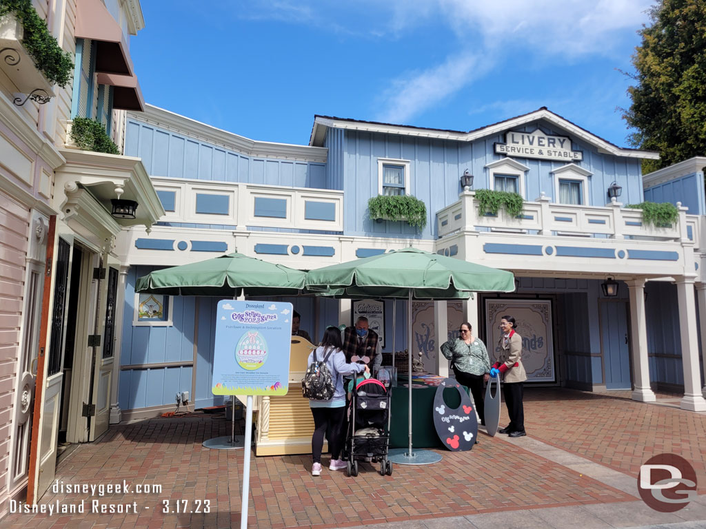 The Disneyland Eggstravaganza purchase/redemption location on Main Street USA