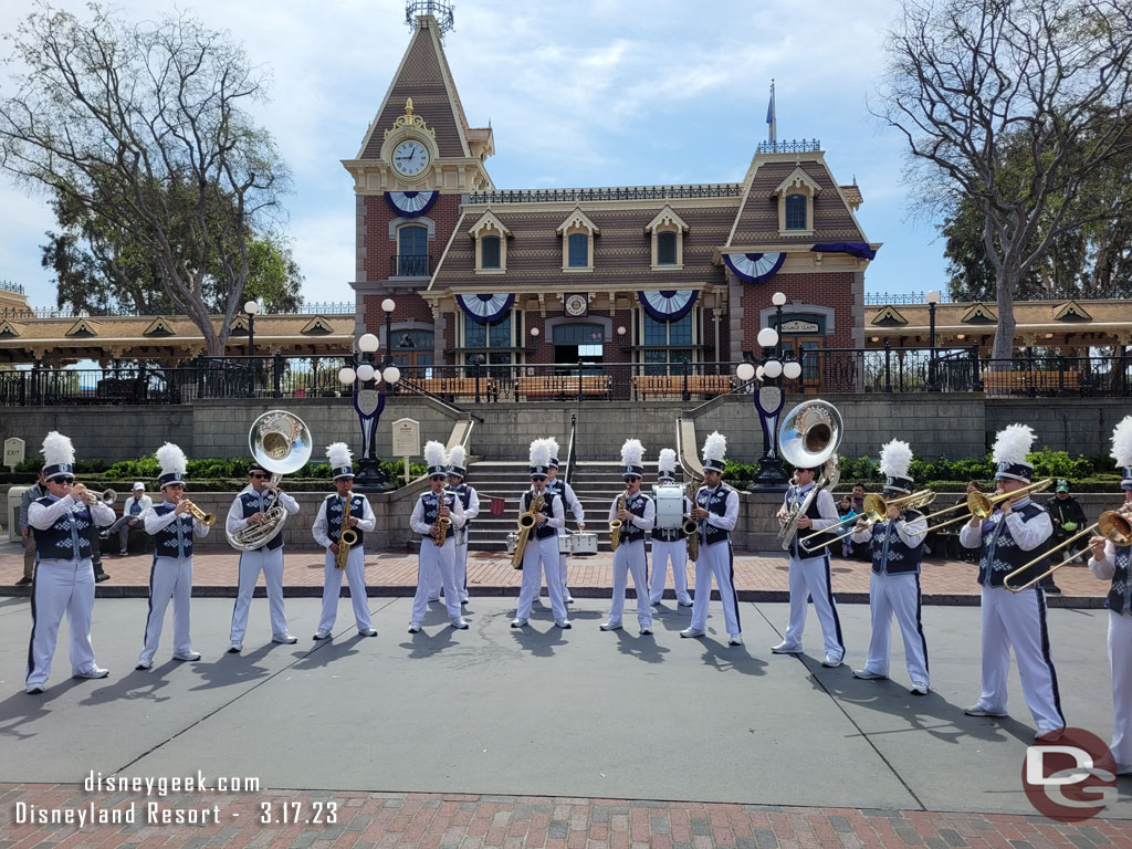 The Disneyland Band was performing so stopped and listened to their set.