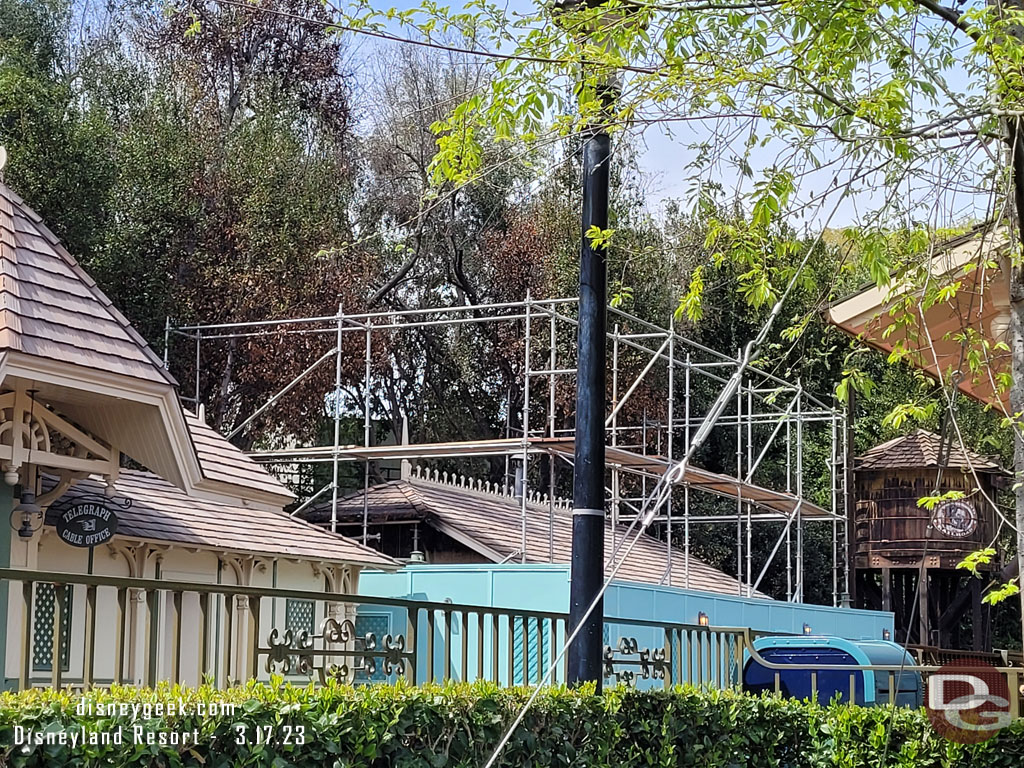 Work continues on the support building at the train station too