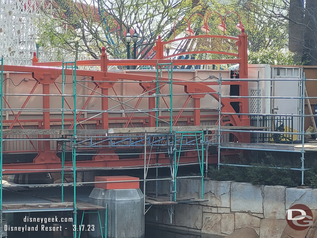 A closer look at the newly repainted bridge