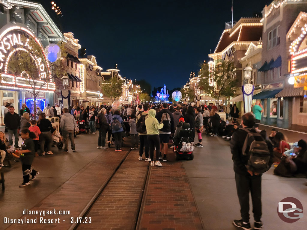 9:16pm - Found a spot on Main Street USA for Wondrous Journeys