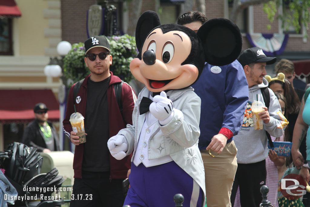 Mickey Mouse came strolling by while I was listening.