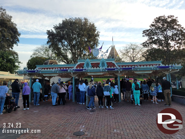 7:47am - Arrived at Disneyland, short lines to enter at the moment.