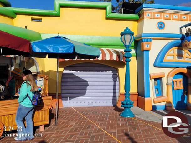 The old Goofy Water spot is extended queue space now.