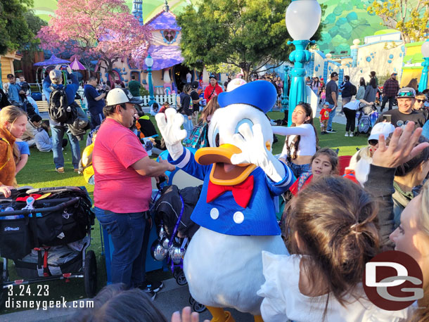 Donald Duck was out visiting guests though