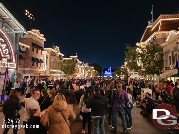 9:19pm - Arrived on Main Street USA and found a spot for Wondrous Journeys.