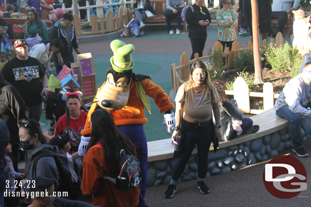 Goofy was out exploring his yard and visiting with guests.