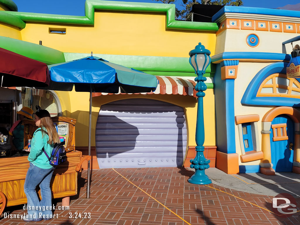 The old Goofy Water spot is extended queue space now.