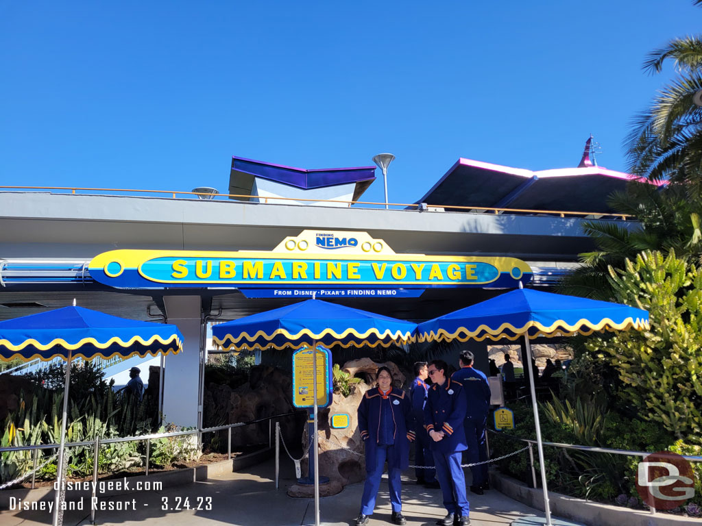 9:29am - Finding Nemo Submarine Voyage was a near walk on.