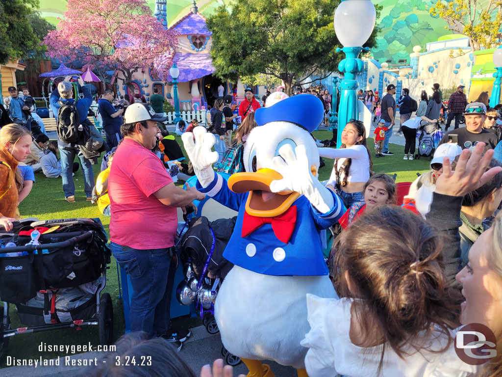 Donald Duck was out visiting guests though