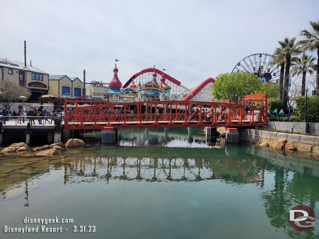 The bridge repainting appears to be completed now they are waiting for the next phase which will be the towers.