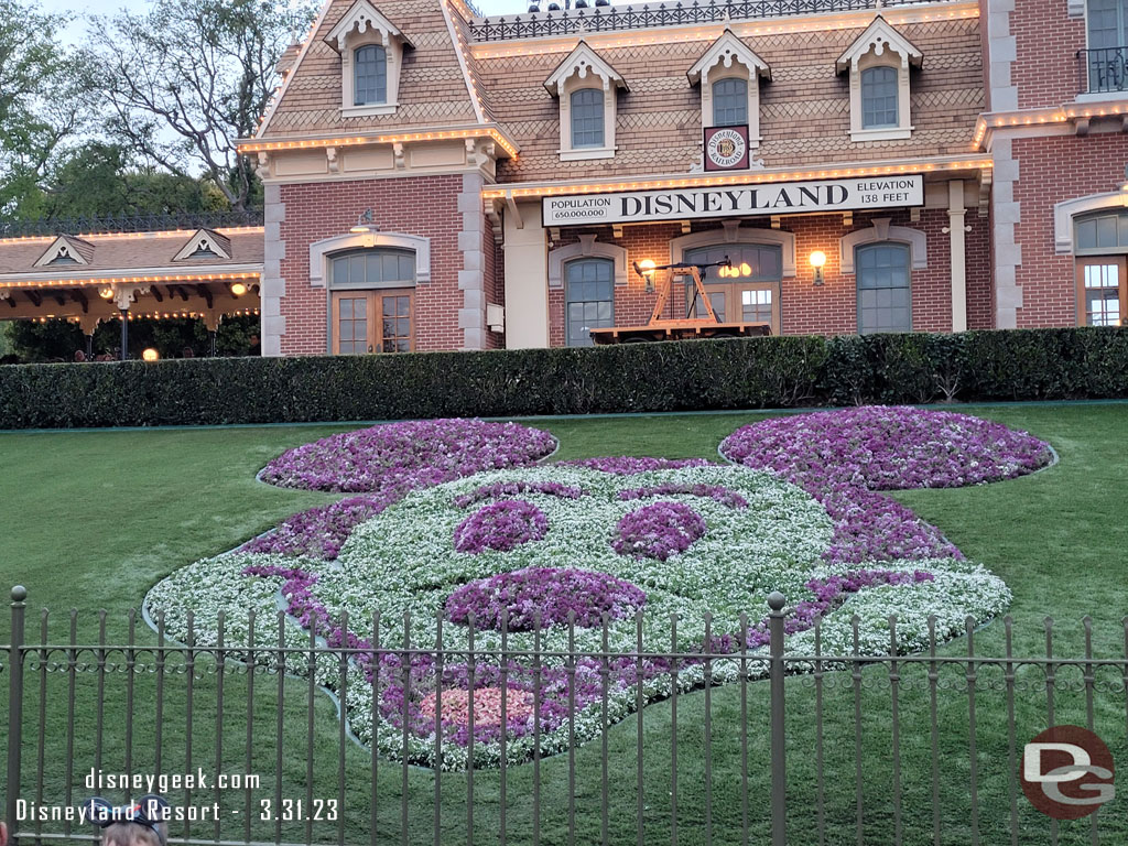 Mickey has returned to the front of the park.  There was a floral Minnie Mouse there for Woman