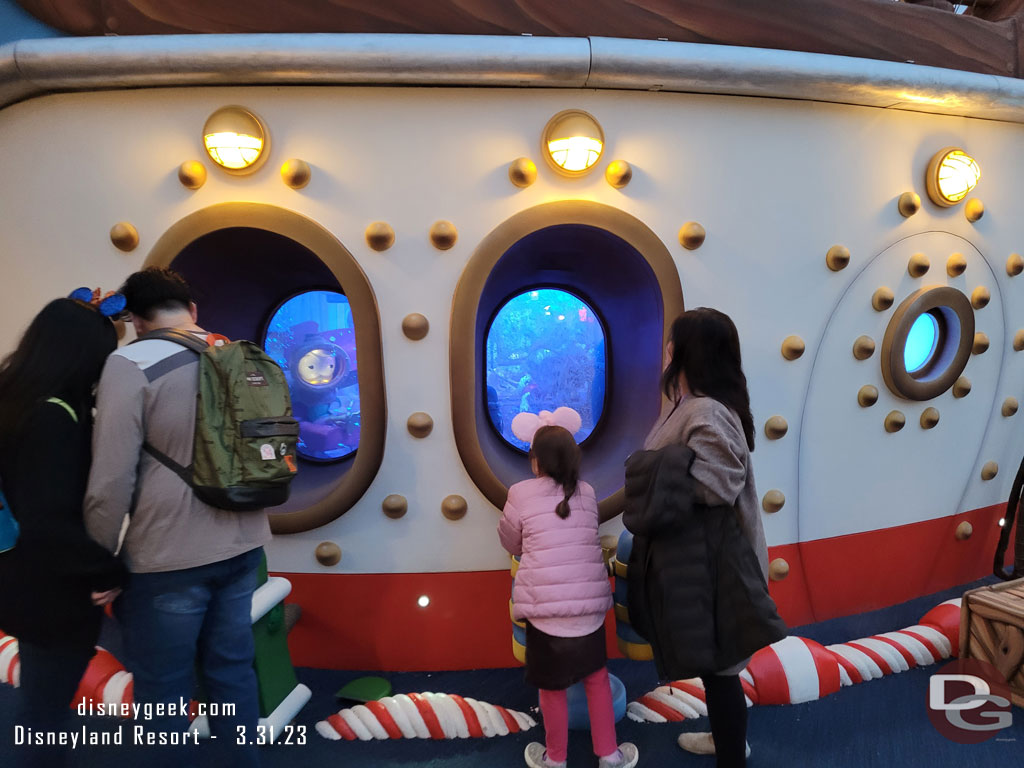 The portholes feature scenes now and you can interact with the with various devices to cause bubbles.