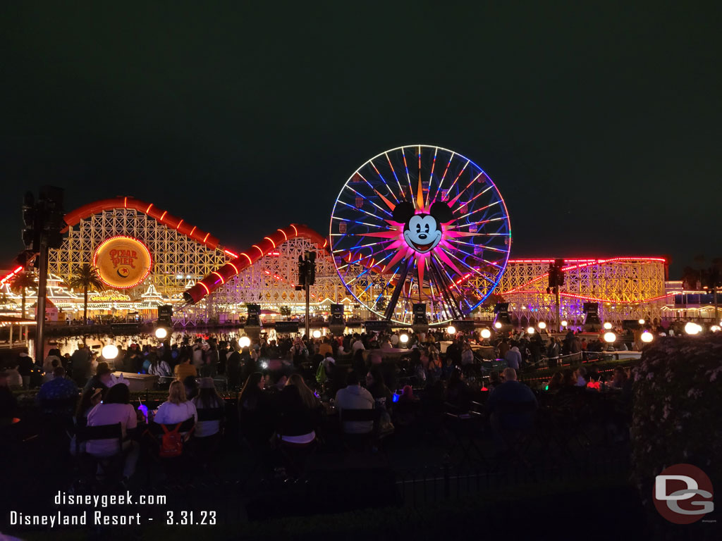 Found a spot in the blue section 20 minutes until World of Color: One.