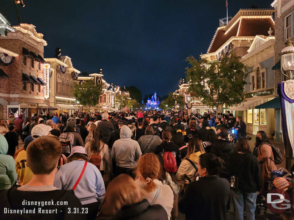 9:31pm - After World of Color made my way to Main Street USA for Wondrous Journeys.  Luckily the show was delayed a few minutes so I was able to find a spot.