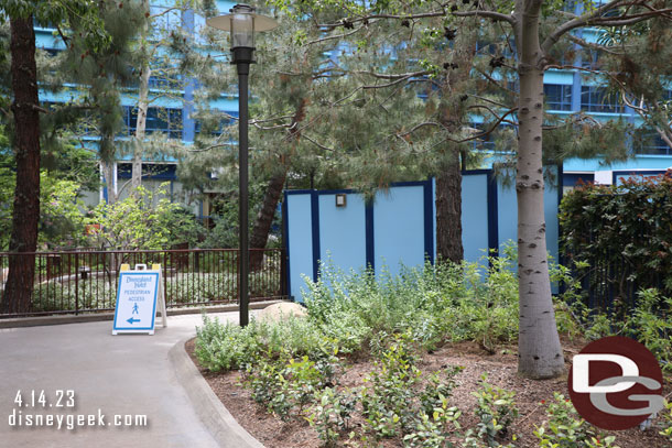 A portion of the walkway to the Frontier Tower is blocked off so you have to walk around to reach the entrance.