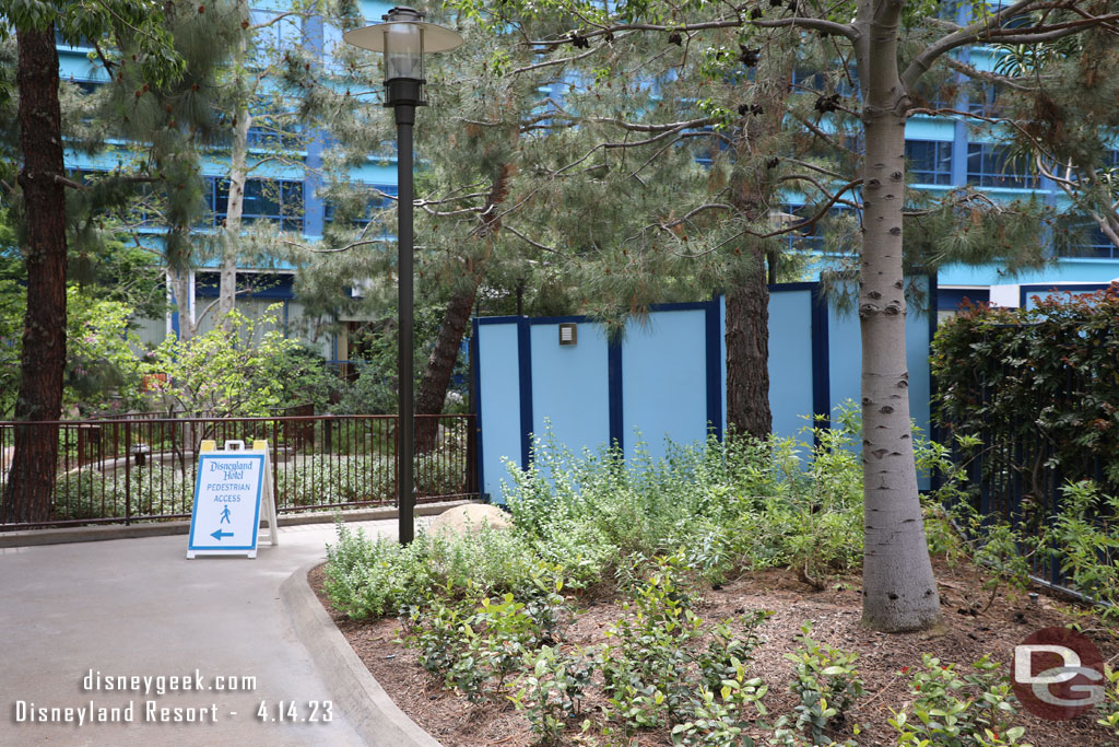 A portion of the walkway to the Frontier Tower is blocked off so you have to walk around to reach the entrance.