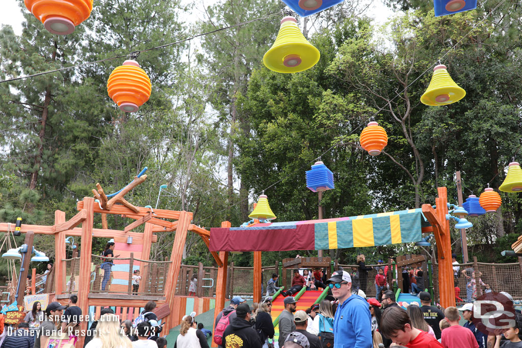 Elements continue to be added.  A shade structure has been installed over the slides since my last visit.