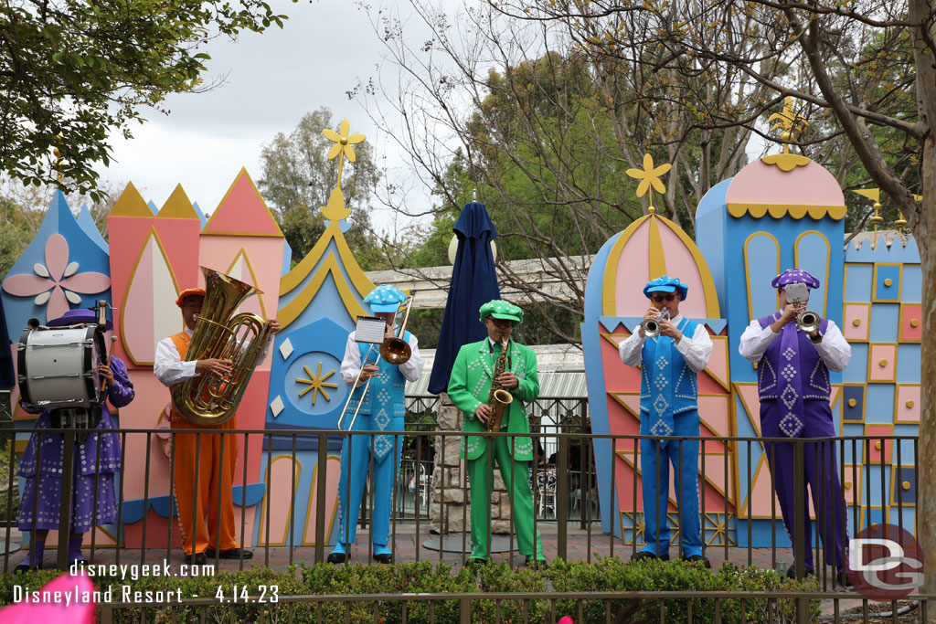 The Pearly Band performing in the small world mall area.