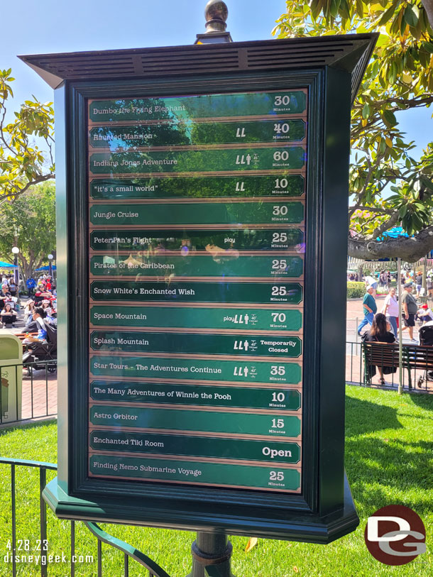 Disneyland wait times at 3:00pm