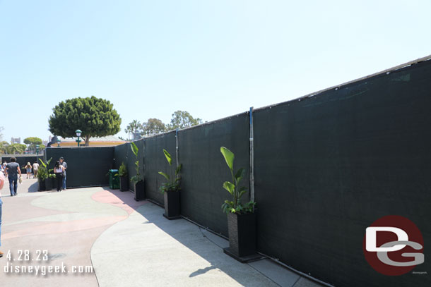 Once through security the barriers have been moved out and are just fences now vs walls.